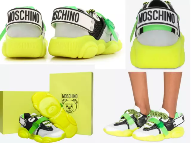 Moschino Couture Special Teddy Shoes Fluo Sneakers Trainers Shoes Trainers