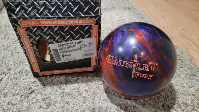 Hammer Gauntlet Fury Bowling Ball 15 lb USA Made Carbon Fiber Infused (READ)