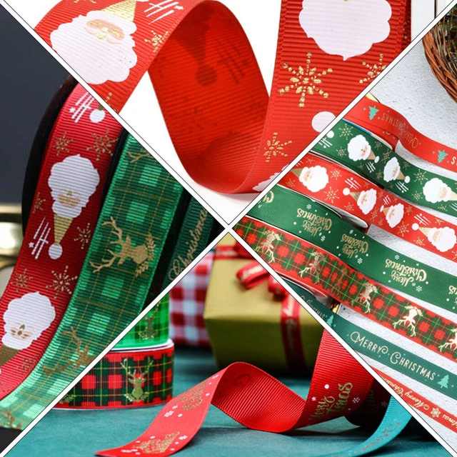3x Weihnachten Geschenke Band Urlaub Haar Bögen Bänder Urlaub Ripsband 3