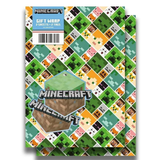 Minecraft Gift Wrap Sheets (Pack of 2)