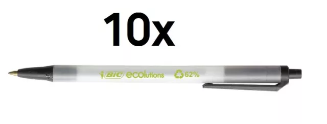 10 x BiC® Druckkugelschreiber Kugelschreiber Ecolutions Clic Stic 0,4 mm schwarz