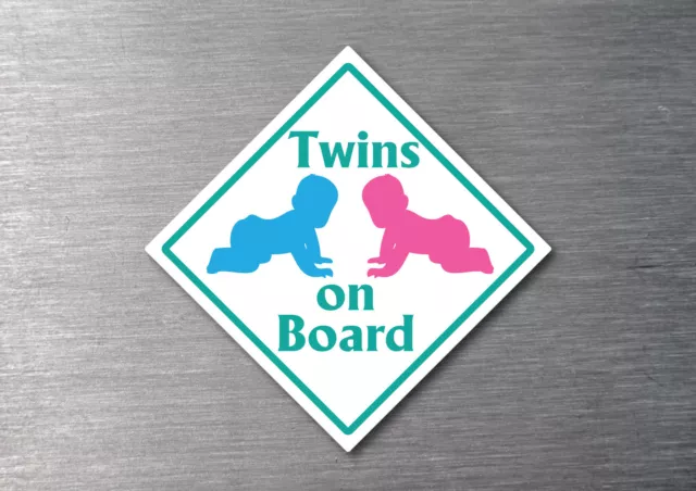 Twins Boy & Girl on board sticker quality 7 year vinyl  water & fade proof baby