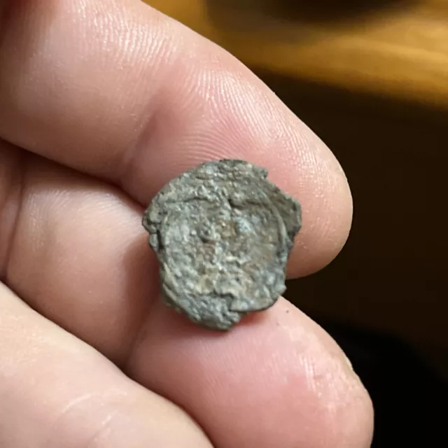 18th Century Rev War pewter 2 Regt Connecticut cuff button dug