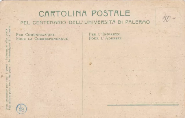 1906 Centenario Università di Palermo - cartolina postale non VG 2