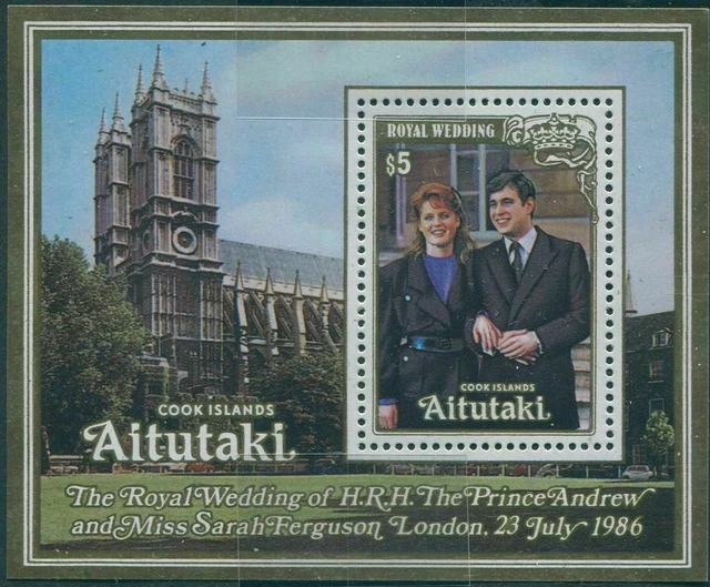AITUTAKI 1986 5 Prince Andrew & Sarah Ferguson Royal Wedding