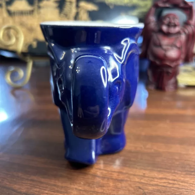 1994 Frankoma Pottery Republican GOP Elephant Political Mug Cobalt Blue 2