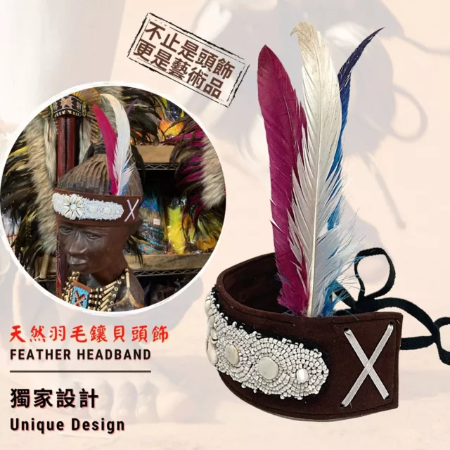Headband Warbonnet Feather Headdress Chief Indian American Native hat Masquerade 3