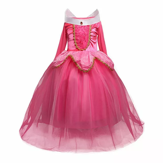 Sleeping Beauty Princess Aurora Girls Costume Fairytale Book Week Party Dress