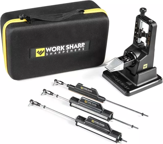Professional Elite Kitchen Knife Sharpener with Sharpening Stones and Carry Case