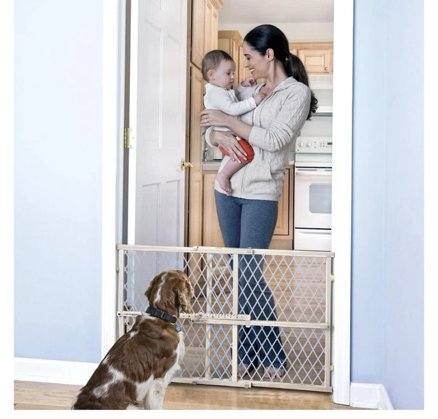 Evenflo Position & Lock Adjustable Wood Baby Gate, Pressure-Mounted