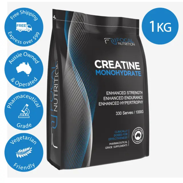 FOCAL NUTRITION 100% PURE CREATINE MONOHYDRATE 1KG *Pharmaceutical Grade*