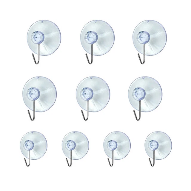 10 Windows Transparent Suction Cup Suction Cup Hook Clothes  Metal Hook S8L4