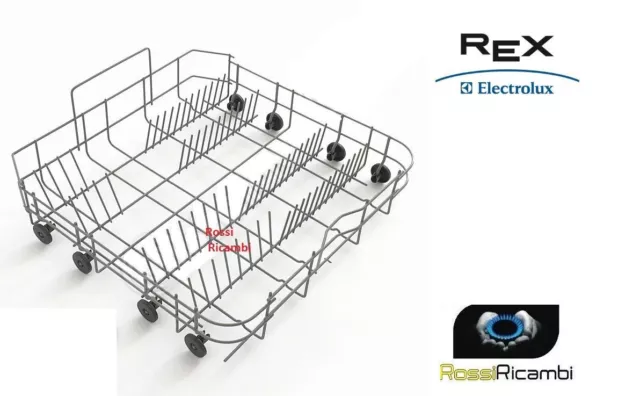 Rex electrolux cesto inferiore lavastoviglie cestello ruote originale 1561294057