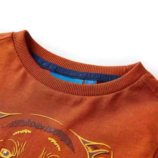 Kinder-Langarmshirt mit Bären-Aufdruck Rostbraun 104 C3J3 3