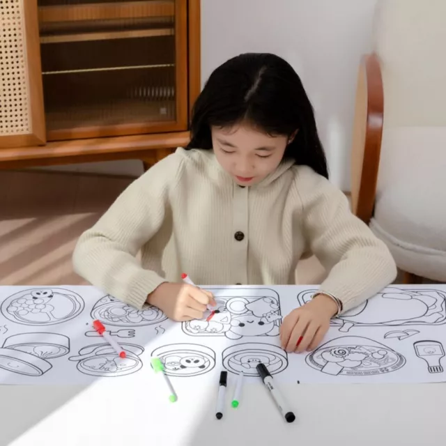 Roll Blank Coloring Pages Color Filling Sticker Children'S Drawing Scroll