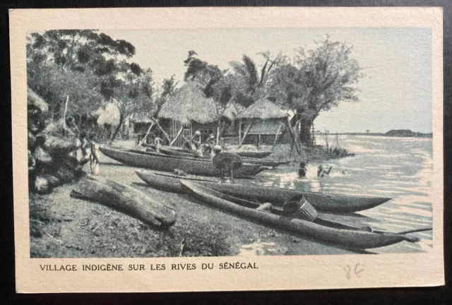 Mint French Senegal Real Picture Postcard RPPC Indian Village On The River