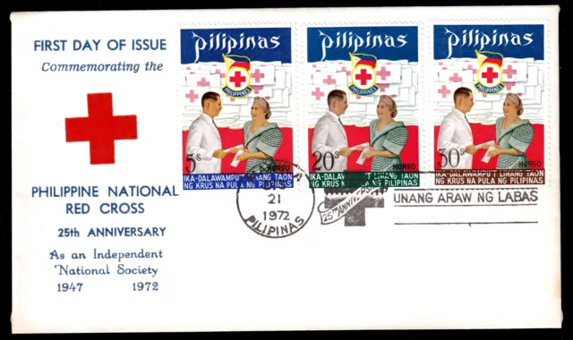 Philippinen 1052-54 FDC, 25 Jahre Nationales Rotes Kreuz