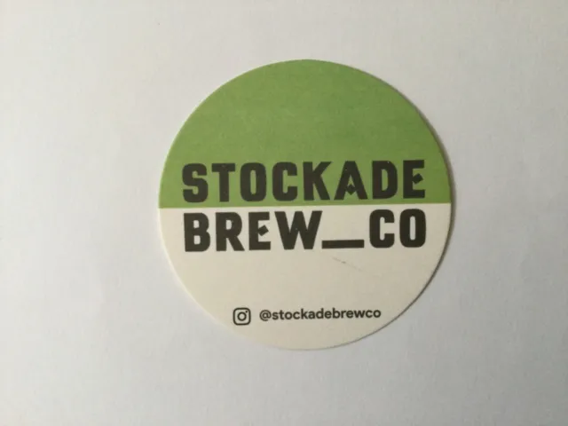 Collectable beer coaster - Stockade Brew_Co (green and white)