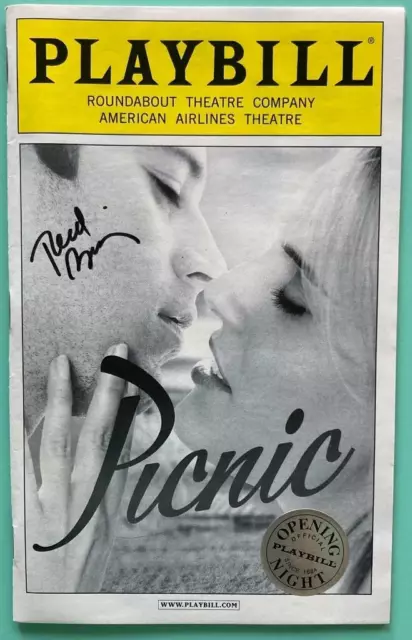 Reed Birney (Only) Signed Open Night Silver Seal Playbill Picnic Sebastian Stan