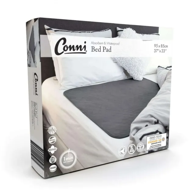 Conni Reusable Bed Pad - Charcoal Conni