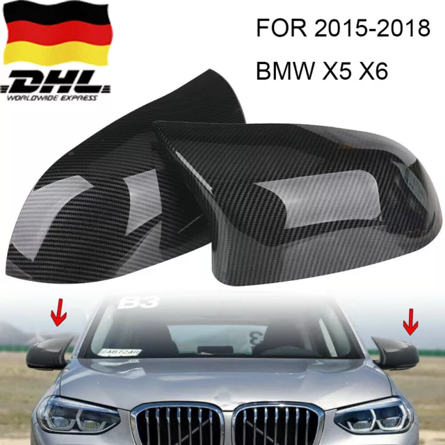 2X M-Stil Spiegelkappen Gehäuse Carbon Fiber Für BMW X5 F15 X6 F16 X3 F25 X4 F26