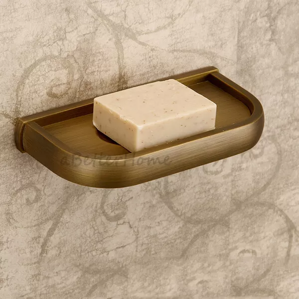 Solid Simple Wall Mounted Bathroom Shower Soap Dish Holder Storage Rack Cup Tray