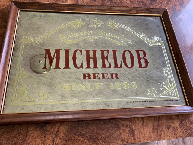 Vintage Anheuser-Busch Michelob Beer Since 1896 Framed Mirror Sign 18" x 26"