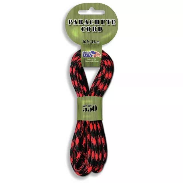 Pepperell Braiding Parachute Cord 4mmx16'-Cardinal Red