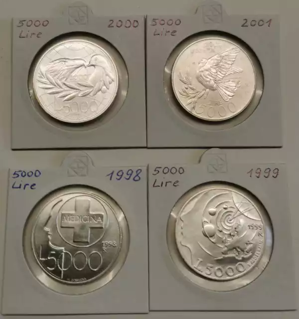 San Marino  5.000 Lire Gedenkmünze  Silber  (Wählen Sie zwischen 1998 - 2001)