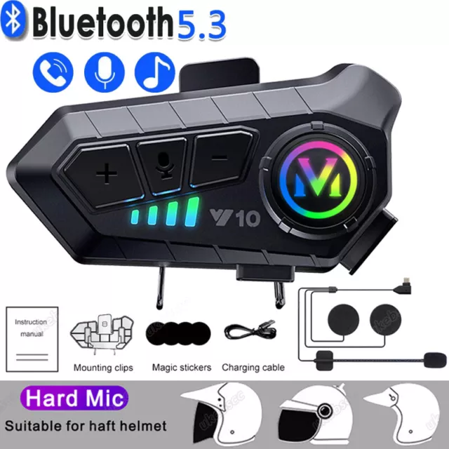 2023NEW HiFi Bluetooth Motorcycle Helmet Headset Wireless Motorbike Headphone UK