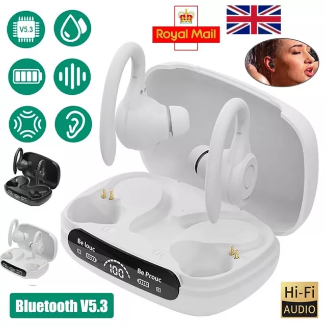 TWS Wireless Bluetooth Earphones Headphones Sports Ear-Hook Running Hifi Earbuds