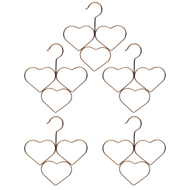 Colgador de corbata corazón soporte de corbata gancho fieltro percha hierro