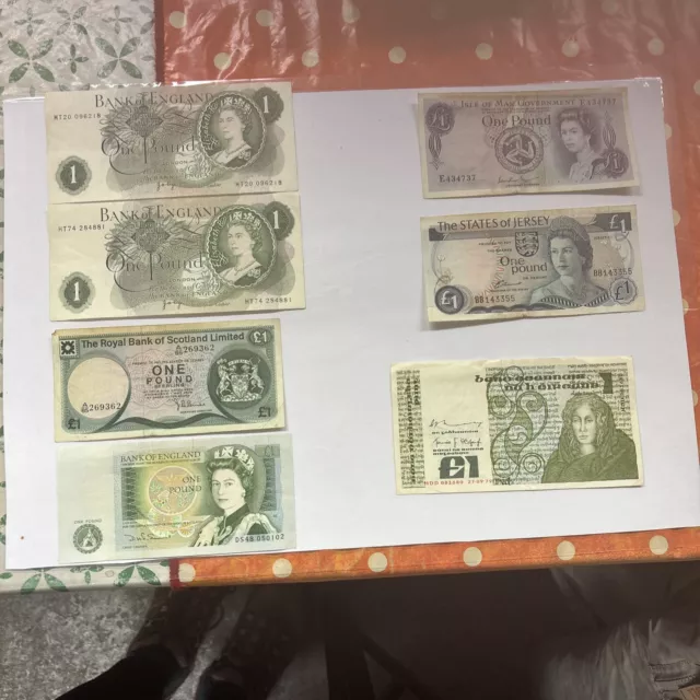 Vintage £1 Notes All In Great Condition