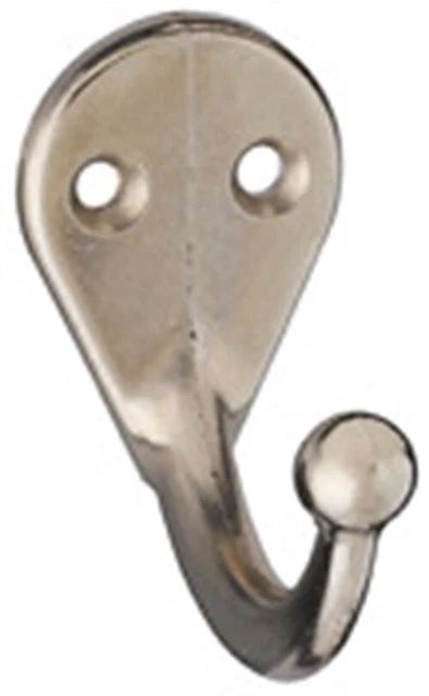 National Hardware N199-190 Zinc Die-Cast Nickel Clothes Hook 1.79 H x 1 W in.