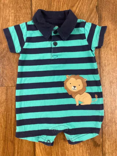 Carters Just One You Baby Boy Outfit One Piece Romper 3 Months Stripe Lion