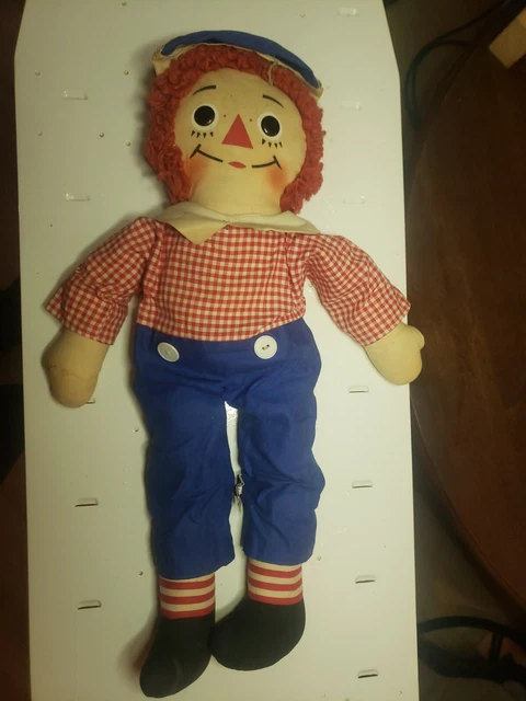 VINTAGE RAGGEDY ANDY doll knickerbocker 15 Inches Hat Intacted Slightly ...