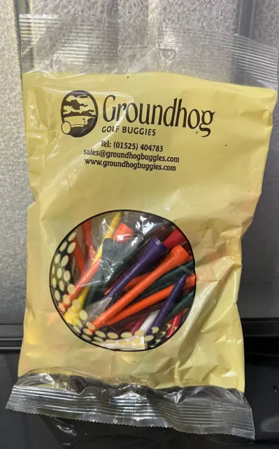 Vintage GroundHog Golf Buddies Multicoloured Tees Pack Brand New