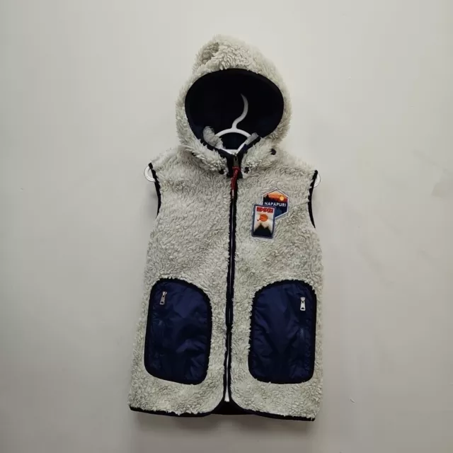 Gilet da sci Napapijri Tara orsacchiotto pile con cappuccio in pile bianco grande