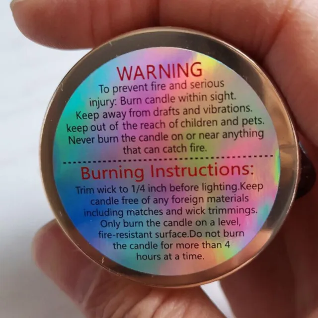 para vela Pegatina de advertencia circular Etiquetas de tarro para velas 3