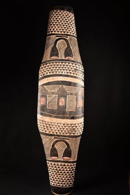 22216 A Primitiva Mega Grande Africana Máscara Escudo Luba República Democrática del Congo 155cm x 38cm