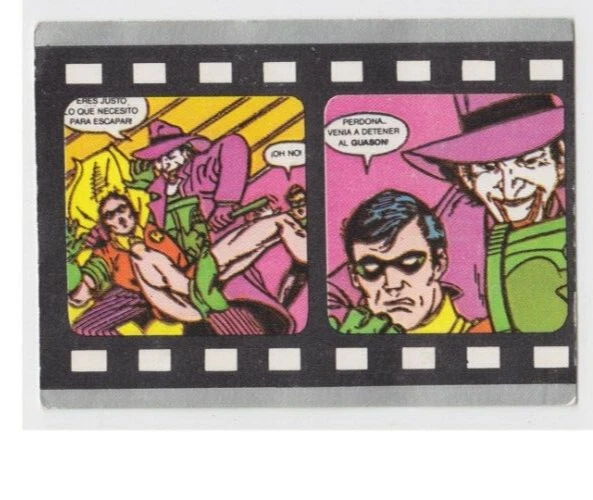 Joker Fights Robin - Vintage Cromy Very Rare Trading Sticker Argentina 1985