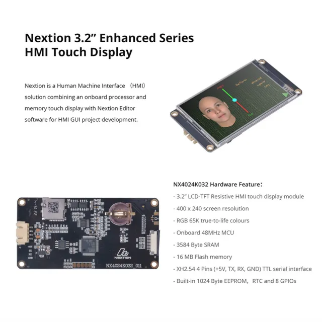 Nextion 3.2” Inch HMI Touch Display Module RTP LCD Resistive Display for Arduino 3