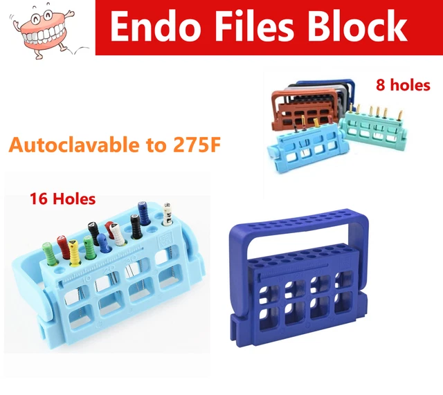 DENTAL 8 HOLES Bur Endo Files Block Holder Stand Autoclave Disinfection