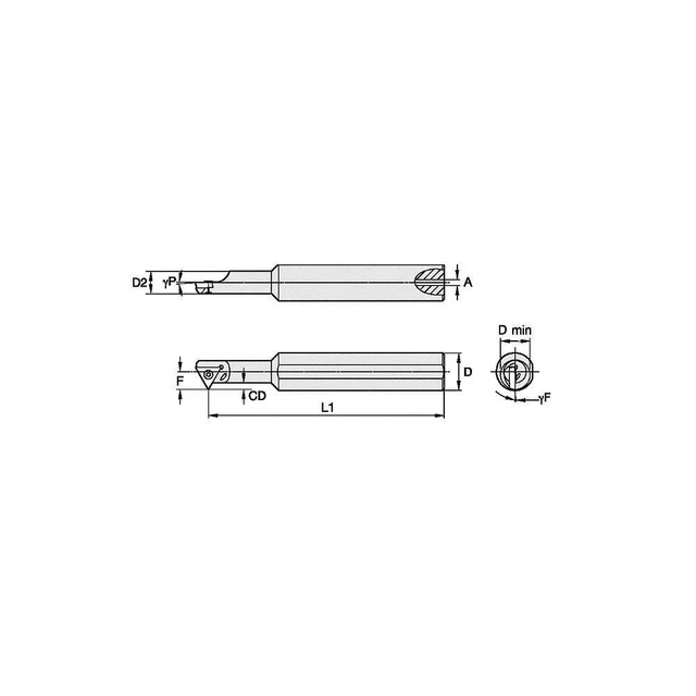 WIDIA FSII2506257560R Indexable Boring Bar,0.3220",HSS