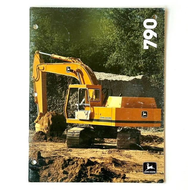 Vintage John Deere 790 Excavator Digger Brochure Construction Equipment 16 Page