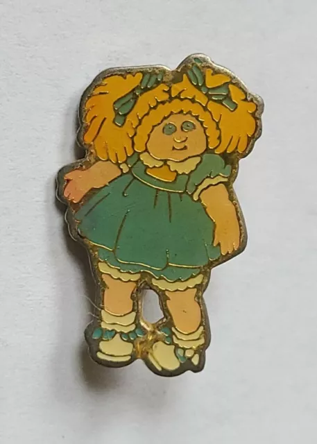 Vintage 1983 Cabbage Patch Kids Girl Blue Dress Enamel Brooch Pin Eldon LTD CA