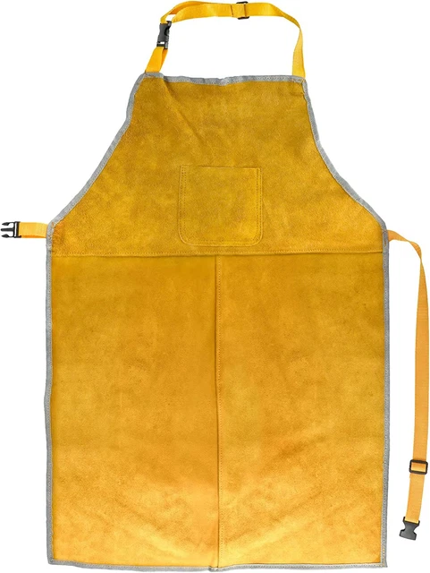 Leather Welding Work Apron, Heat and Flame Resistant, Size 23X35 Inches