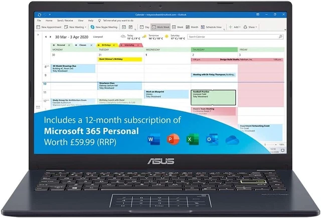 Asus computer portatile E410MA Intel Celeron N4020 4 GB RAM 64 GB eMMC 14" Windows11, nuovo aperto