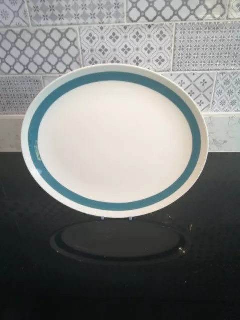 Crown Ducal  AGR 13 Inch White Blue/TEAL Platter