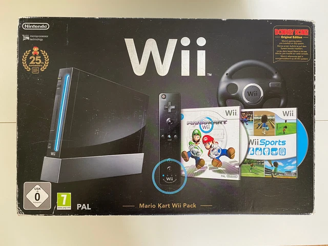 nintendo wii noire black mario kart 25th anniversary